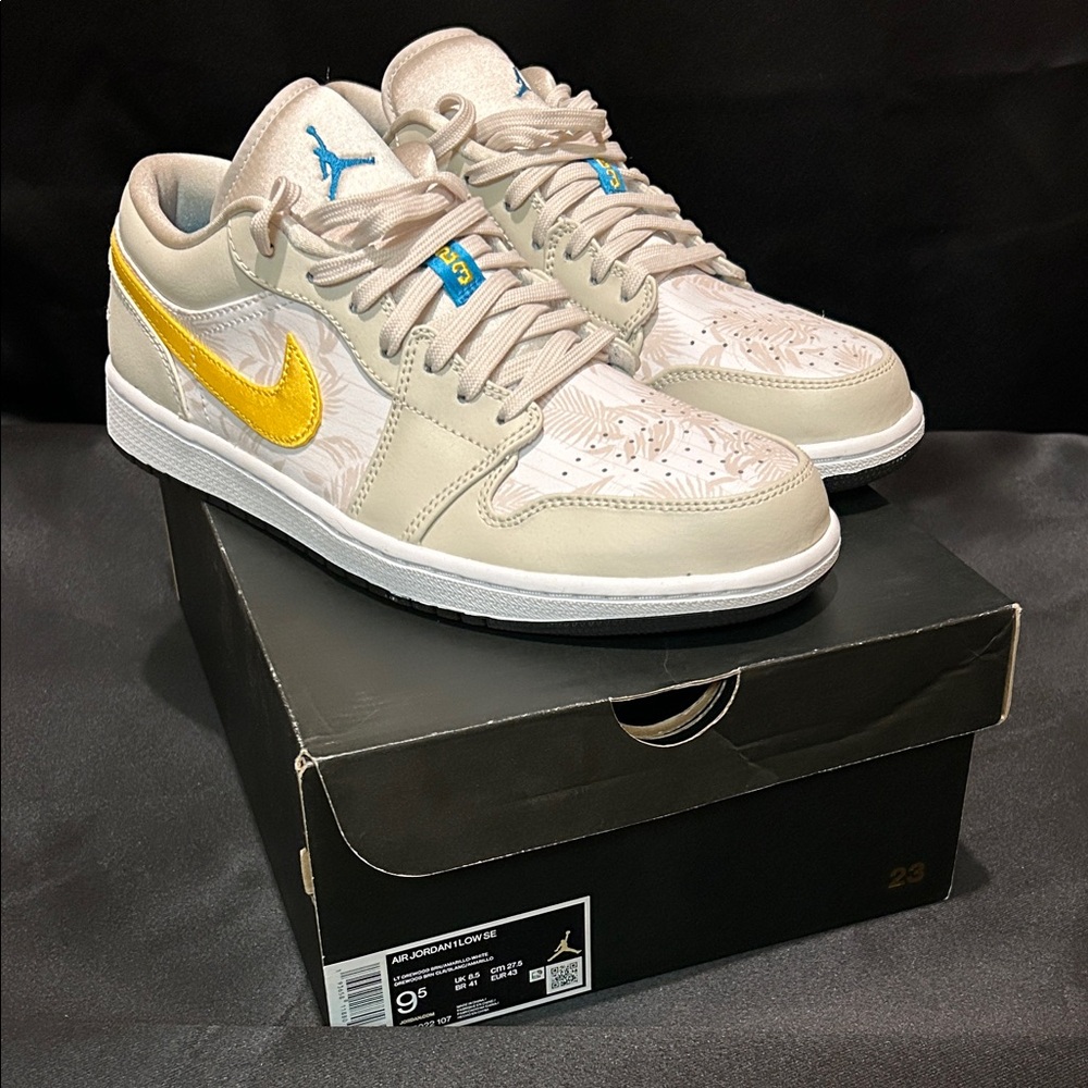 Nike Air Jordan Low Men's Sneakers - Cream and Yellow